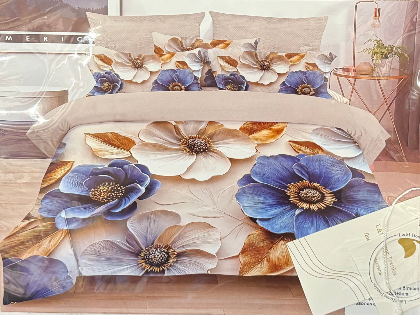 Двоспальна Постільна білизна мікросатин 5D, L&M Home Textiles 5D – стильний текстиль для вашого дому