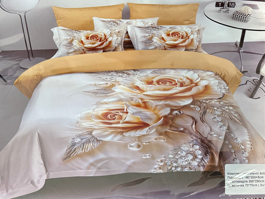 Двоспальна Постільна білизна мікросатин 5D, L&M Home Textiles 5D – стильний текстиль для вашого дому