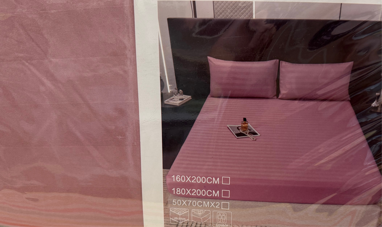 Простирадло на резинці зі страйп-сатину Colorful Home – елегантність та комфорт 180х200х25