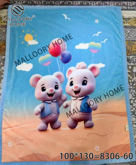 Плед акриловий дитячий 3D.  100×130 см – м’який та теплий для малюків